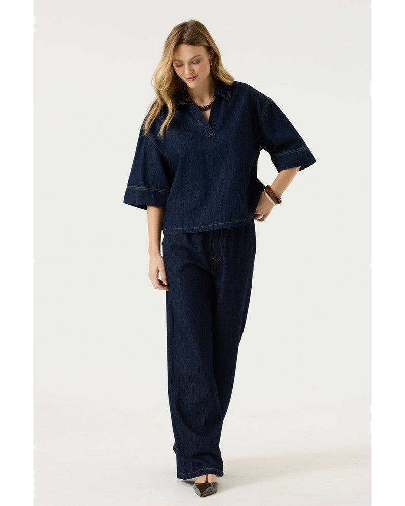 U260036 Ladies Shirt LS Donker Blauw U260036 Ladies Shirt LS Donker Blauw
