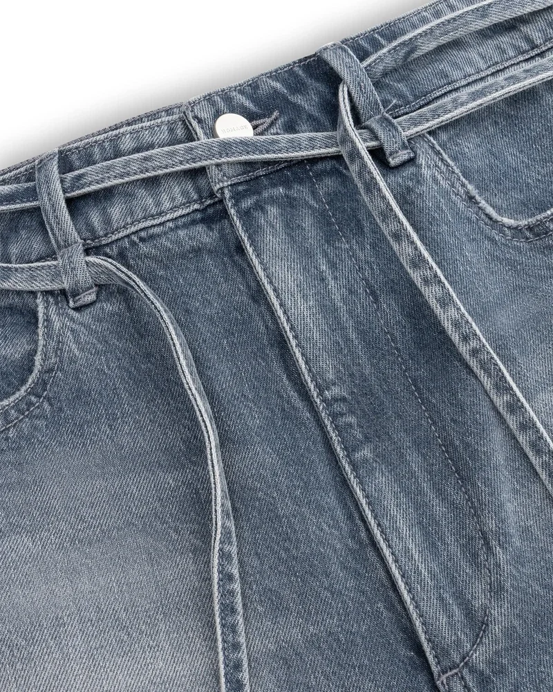 Extra wide leg jeans with double cords Blauw Extra wide leg jeans with double cords Blauw