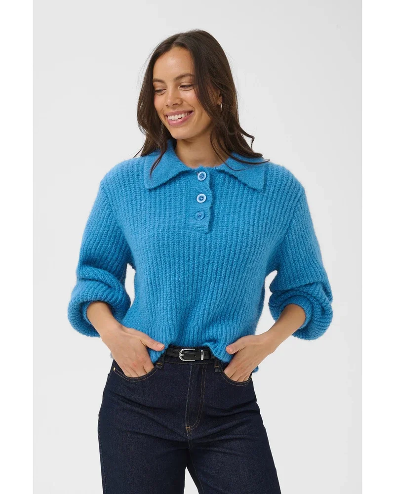 TabbathaSZ Polo Pullover Licht Blauw TabbathaSZ Polo Pullover Licht Blauw