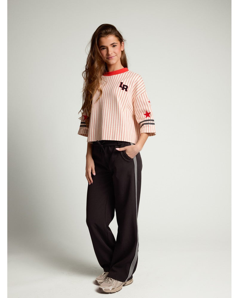 10sixteen Oversized Tee Sporty Stripes Rood 10sixteen Oversized Tee Sporty Stripes Rood