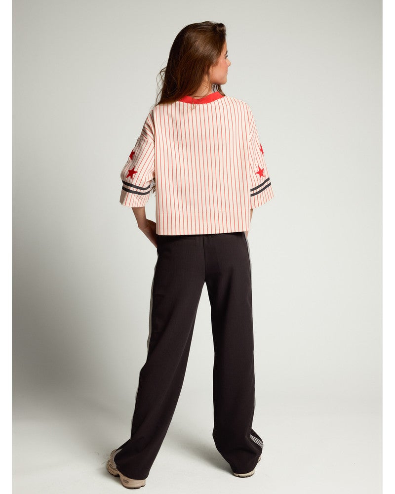 10sixteen Oversized Tee Sporty Stripes Rood 10sixteen Oversized Tee Sporty Stripes Rood