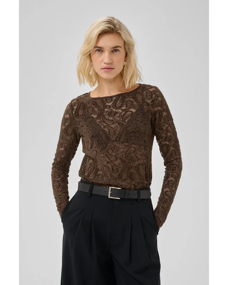MWSalvi LS Lace Blouse Bruin 1 MWSalvi LS Lace Blouse Bruin 1