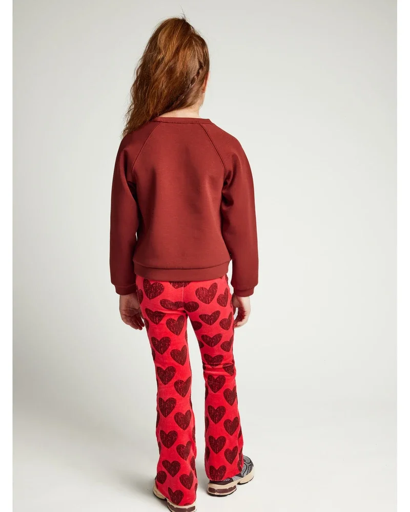 Little velvet flare pants hearts Rood Little velvet flare pants hearts Rood