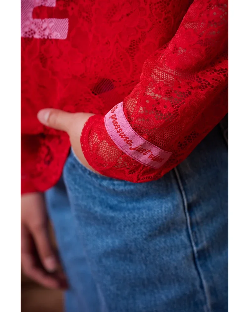 Alexandra Lace Top Rood Alexandra Lace Top Rood