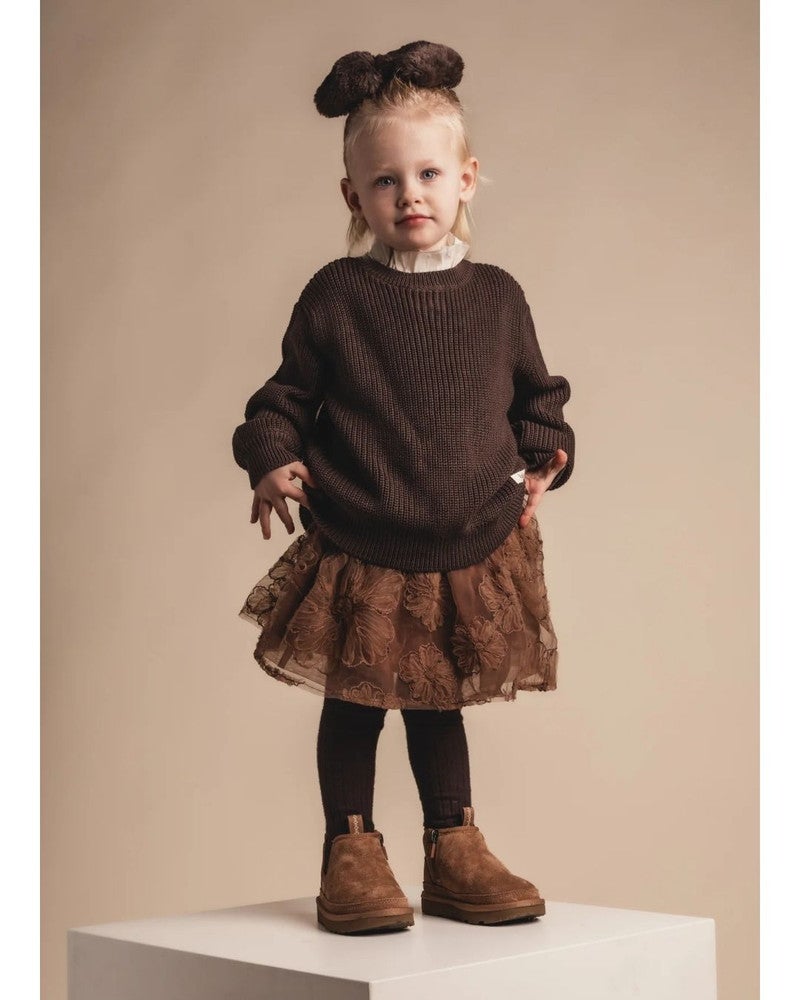 Salli Mesh Skirt Flowers Bruin 1 Salli Mesh Skirt Flowers Bruin 1