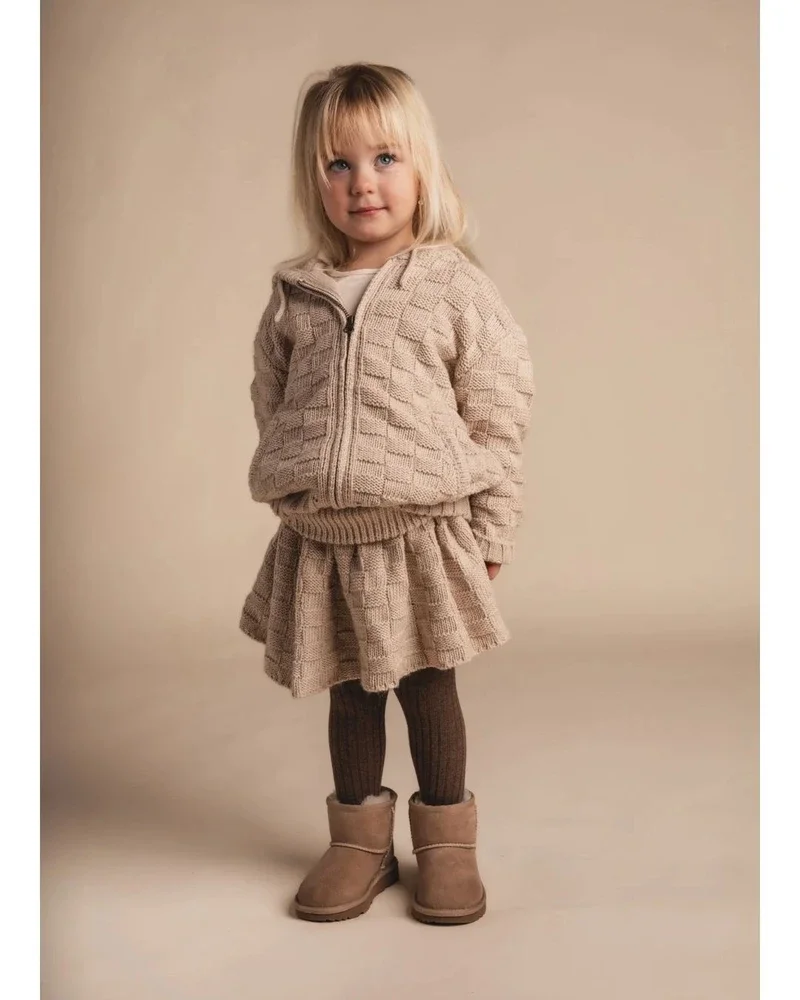 Noale Knitted Skirt Blocks Beige Noale Knitted Skirt Blocks Beige