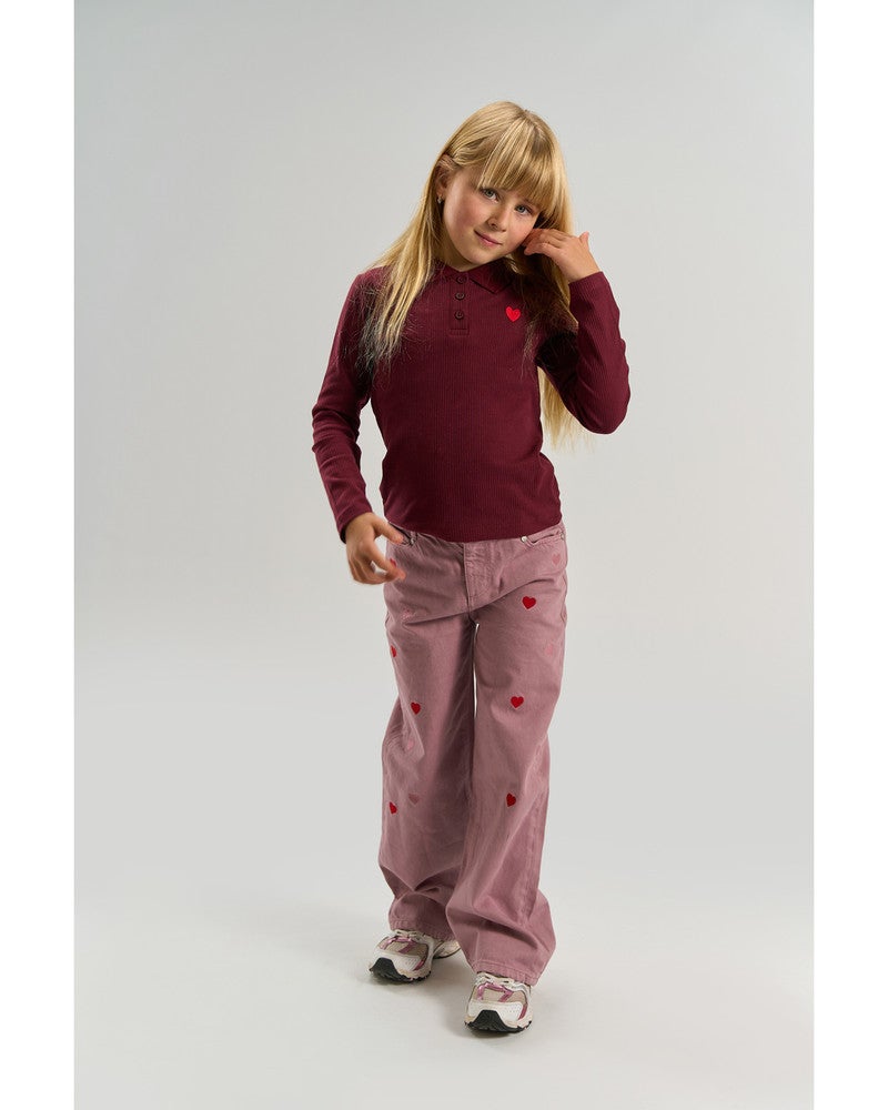 Varena Longsleeve Rib Polo Bordeaux Varena Longsleeve Rib Polo Bordeaux