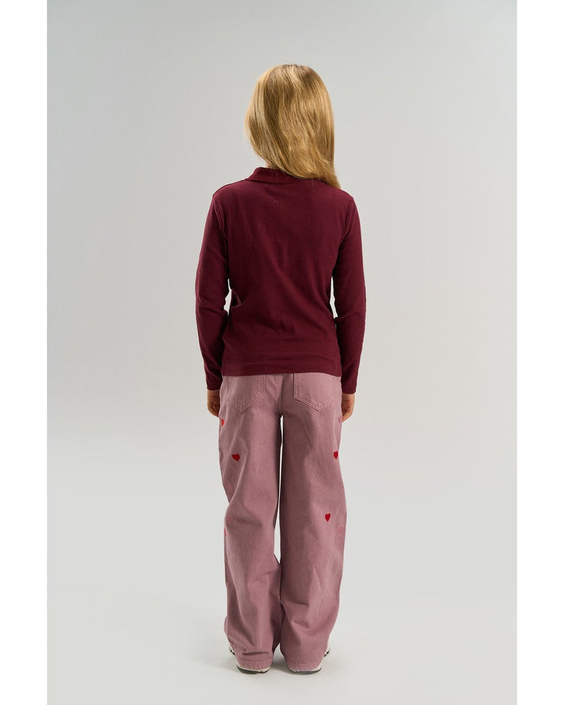 Varena Longsleeve Rib Polo Bordeaux Varena Longsleeve Rib Polo Bordeaux