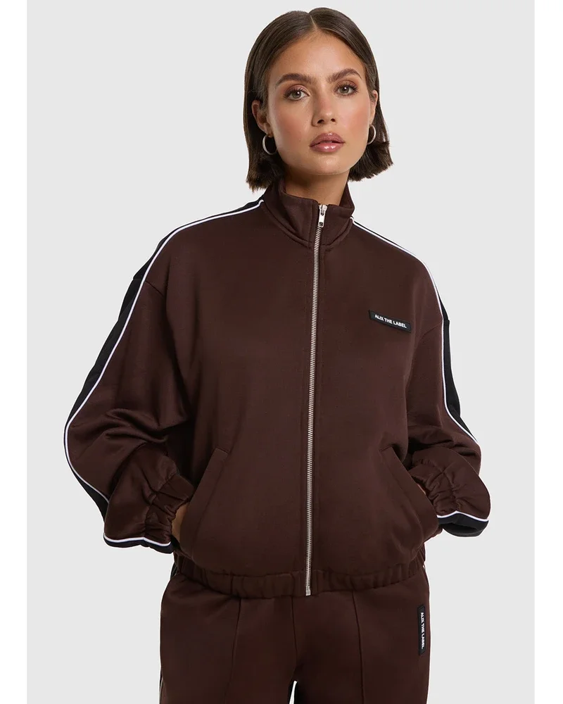 Ladies Knitted Piping Training Sweat Jacket Bruin 1 Ladies Knitted Piping Training Sweat Jacket Bruin 1