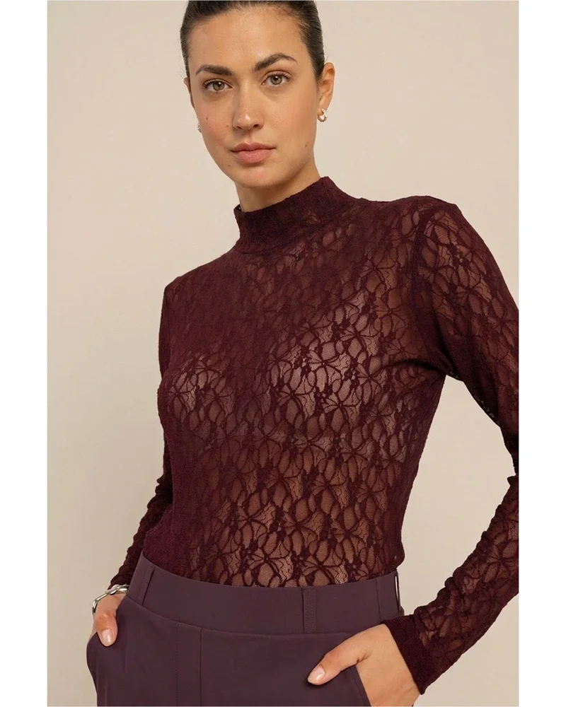 Reagan lace col top Paars Reagan lace col top Paars