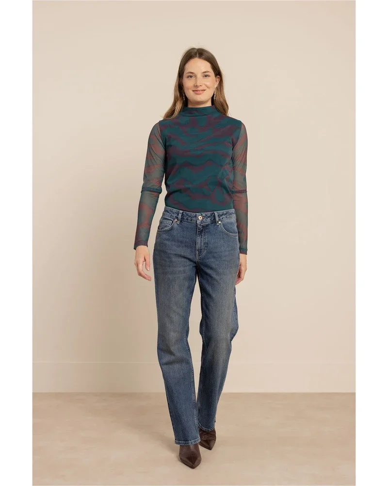 Rachel blurred mesh top Groen Rachel blurred mesh top Groen