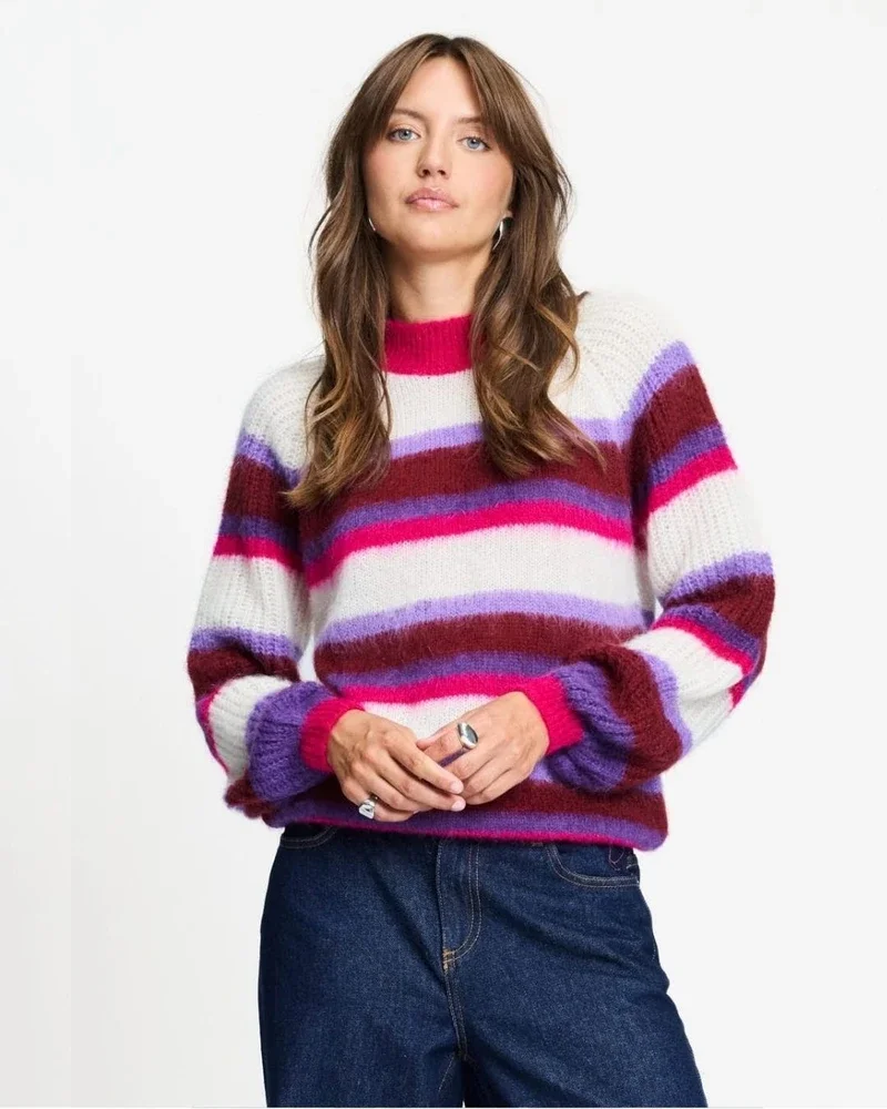 PULLOVER - Faye Striped Red Multi PULLOVER - Faye Striped Red Multi