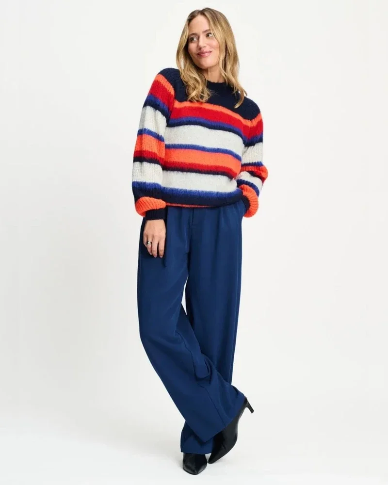 PULLOVER - Faye Striped Blue Multi PULLOVER - Faye Striped Blue Multi