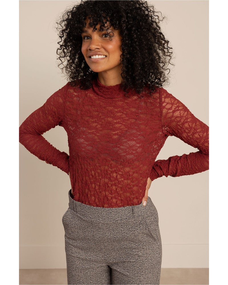 Reagan lace col top Bordeaux Reagan lace col top Bordeaux