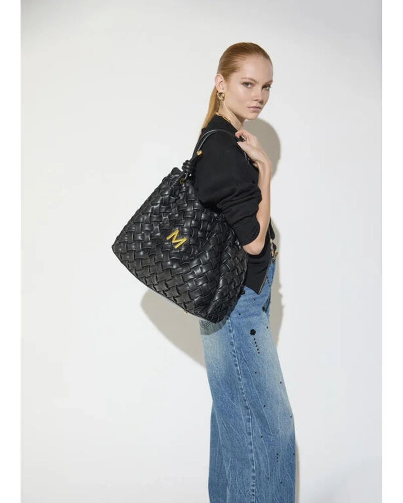 Handtas Met Gevlochten Design Zwart 1 Handtas Met Gevlochten Design Zwart 1