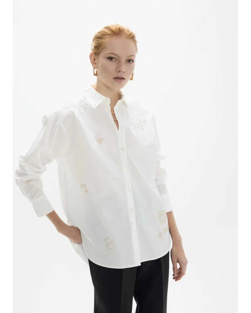 Blouse Met Print Wit 1 Blouse Met Print Wit 1