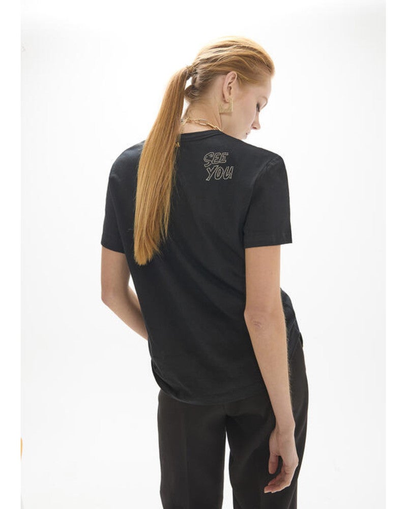 T-shirt Met Prints Zwart 1 T-shirt Met Prints Zwart 1