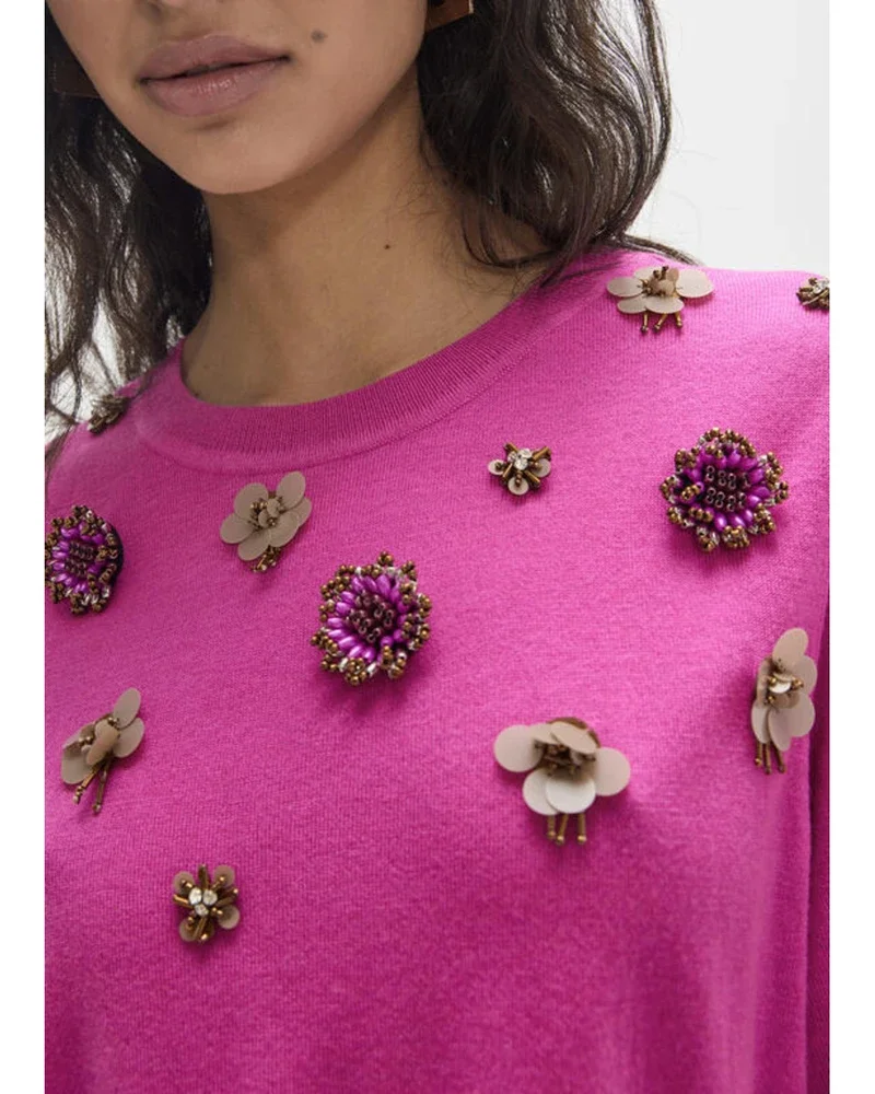Trui Met Sierbroche Roze Trui Met Sierbroche Roze