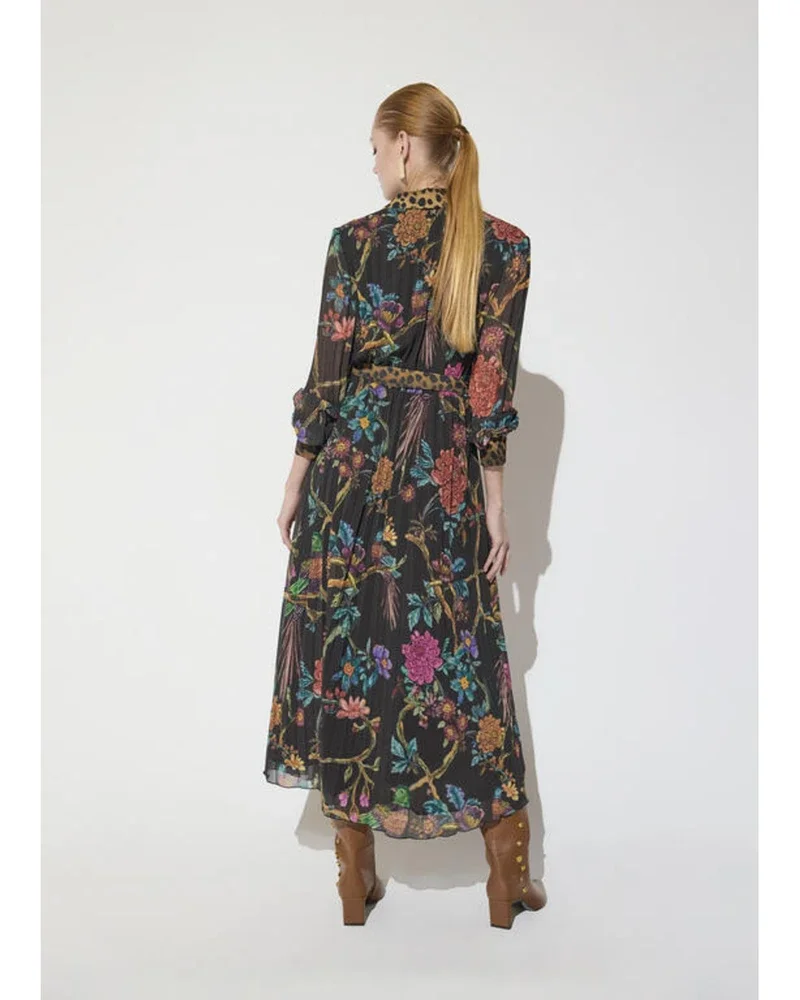 Dress Met Bloemen Print Zwart 1 Dress Met Bloemen Print Zwart 1