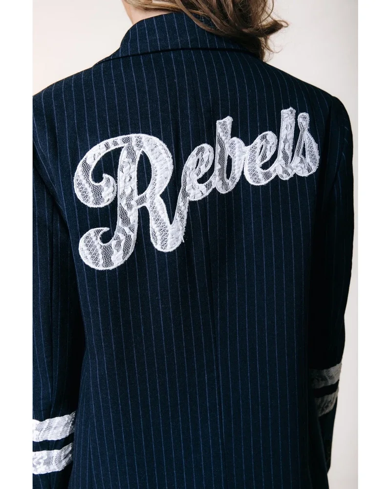 Jesra Pinstripe Single Breasted Blazer Blauw Jesra Pinstripe Single Breasted Blazer Blauw