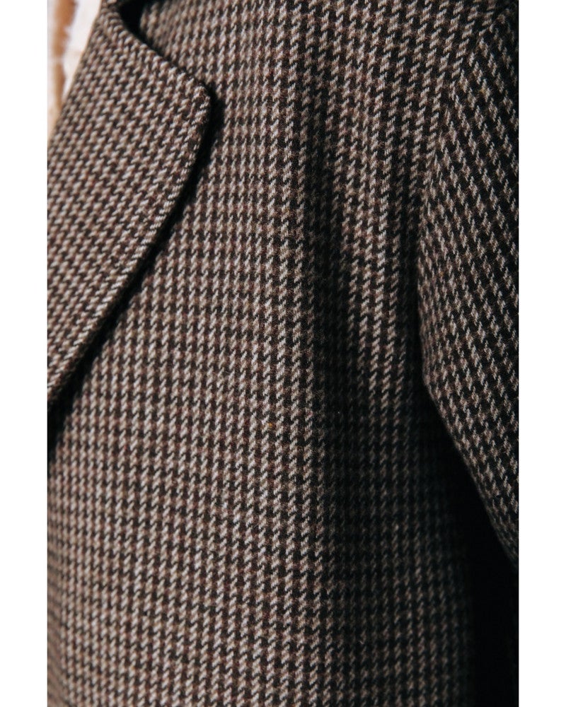 Zania Check Double Breasted Wool Long Coat Bruin 1 Zania Check Double Breasted Wool Long Coat Bruin 1