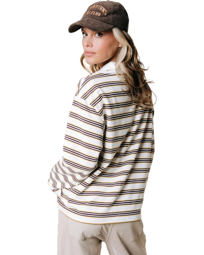 Sport Collar Longsleeve Striped Sweat Off White Sport Collar Longsleeve Striped Sweat Off White