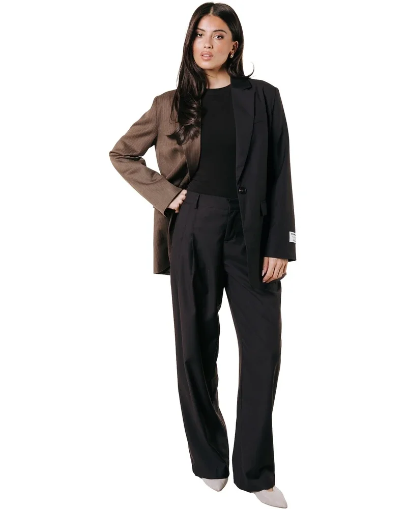 Jesra Two Tone Single Breasted Blazer Bruin 1 Jesra Two Tone Single Breasted Blazer Bruin 1