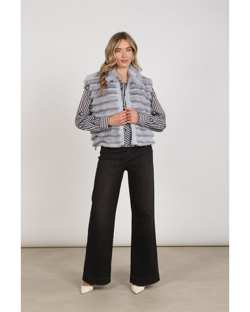 Harriet Gilet Zipper Licht Blauw Harriet Gilet Zipper Licht Blauw