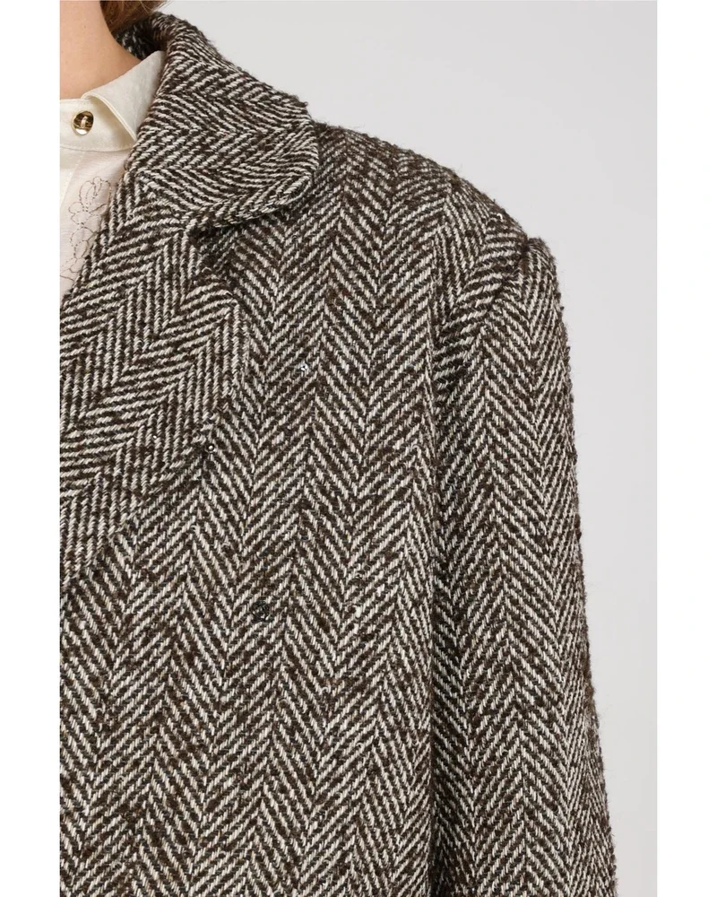 Daphne Jacket Herringbone Bruin 1 Daphne Jacket Herringbone Bruin 1