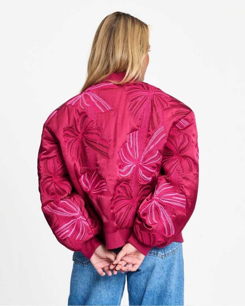 JACKET - Ashley Embroidery Bows Rood JACKET - Ashley Embroidery Bows Rood