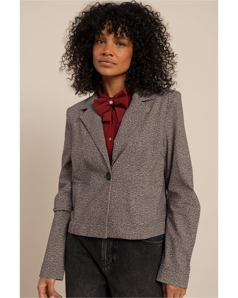 Jorine tweed look jacket Zwart 1 Jorine tweed look jacket Zwart 1
