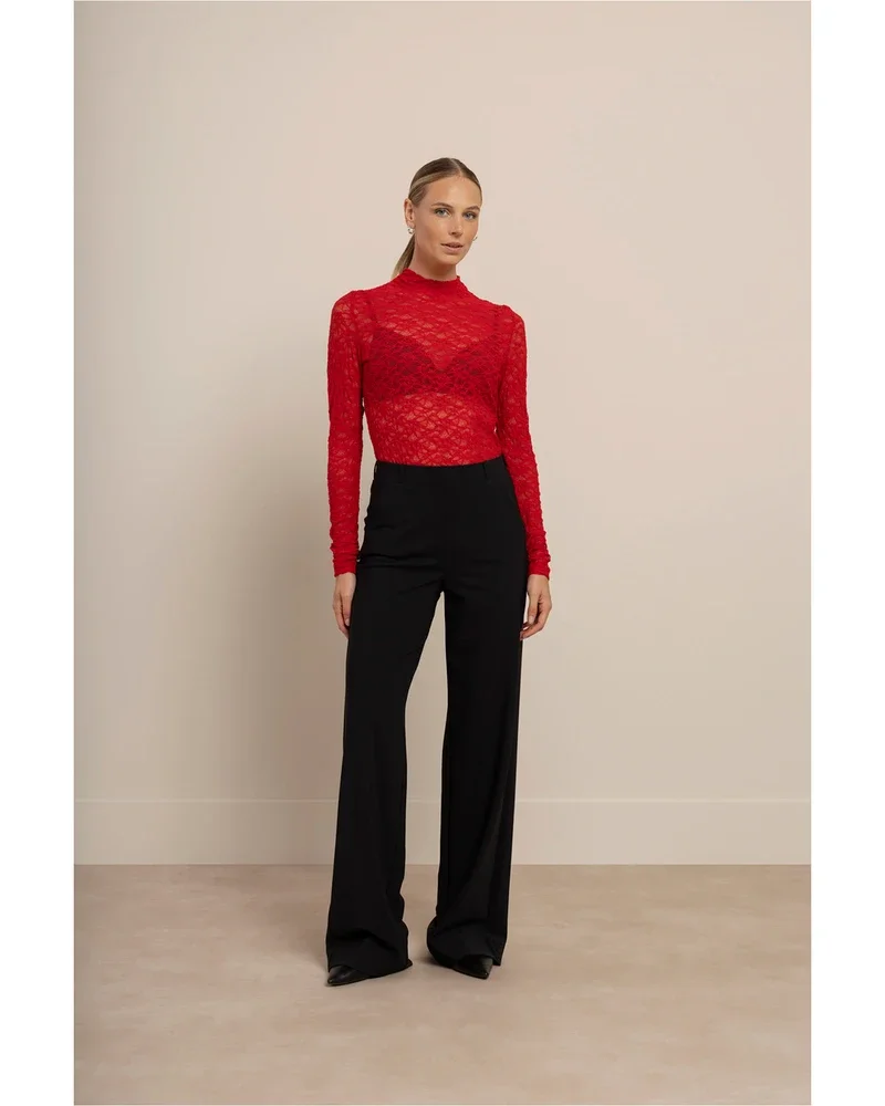 Reagan lace col top Rood Reagan lace col top Rood