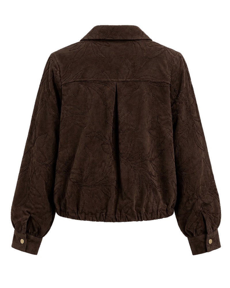 Blouson Rexie suedine bloem Bruin 1 Blouson Rexie suedine bloem Bruin 1
