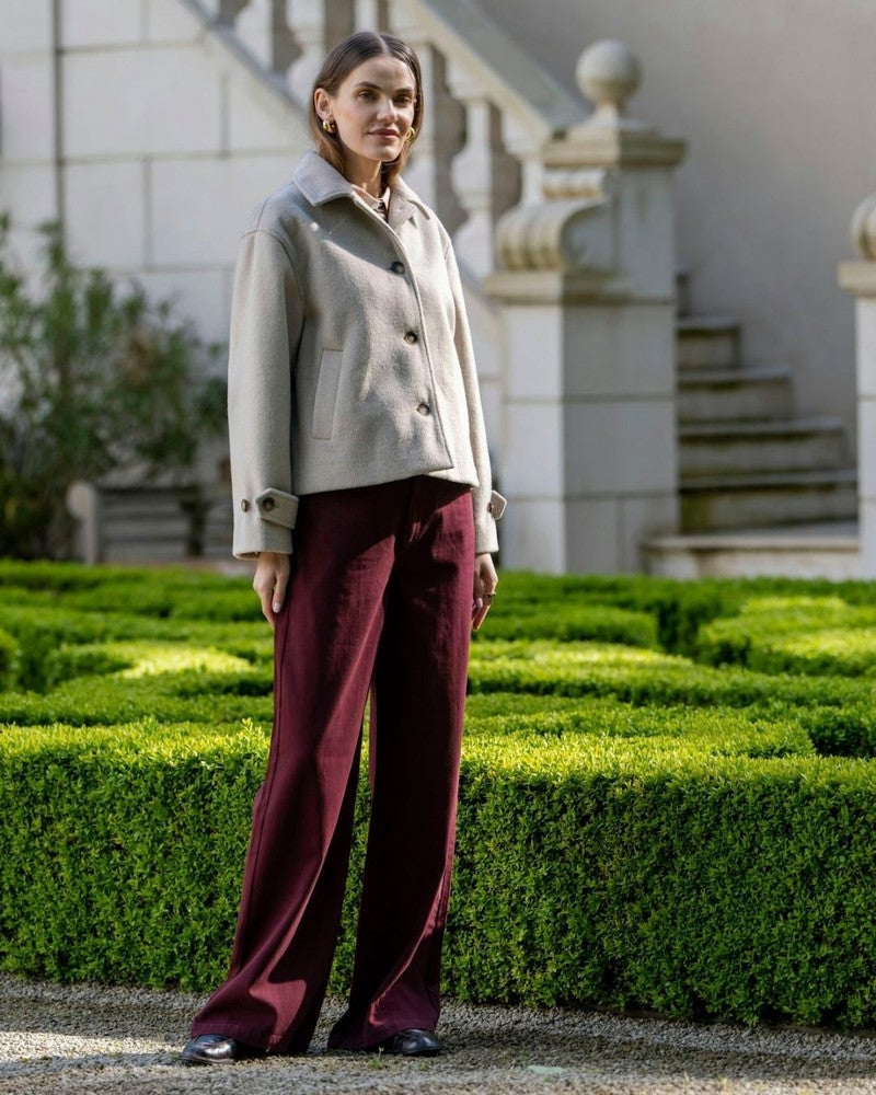 Jeans met uitlopende pijpen Bordeaux Jeans met uitlopende pijpen Bordeaux