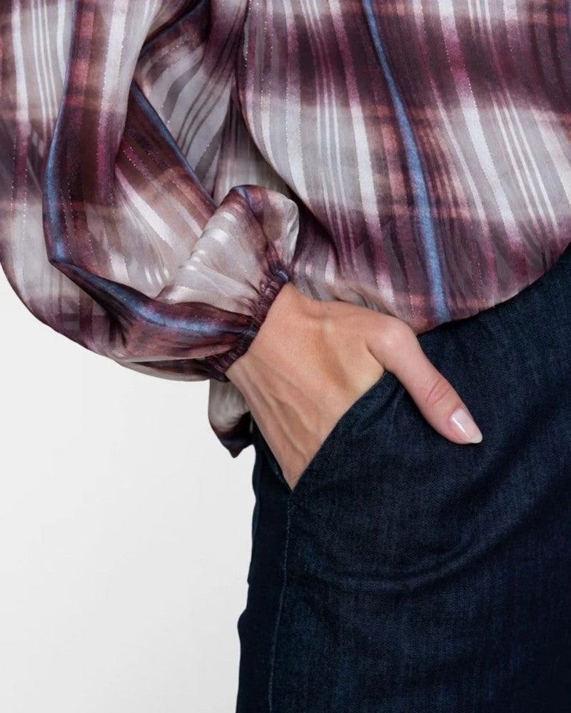 Blouse check lurex Bordeaux Blouse check lurex Bordeaux