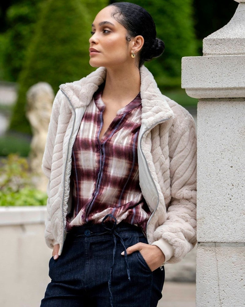 Blouse check lurex Bordeaux Blouse check lurex Bordeaux