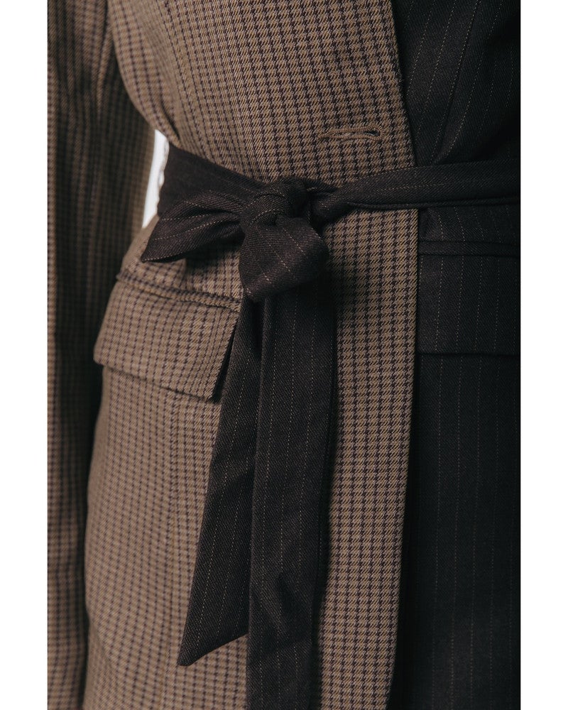 Sylvie Two Tone Belted Blazer Bruin 1 Sylvie Two Tone Belted Blazer Bruin 1