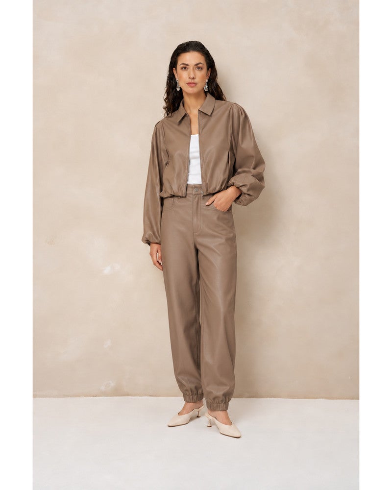 Jacket Jillie - Cocoon PU Beige Jacket Jillie - Cocoon PU Beige