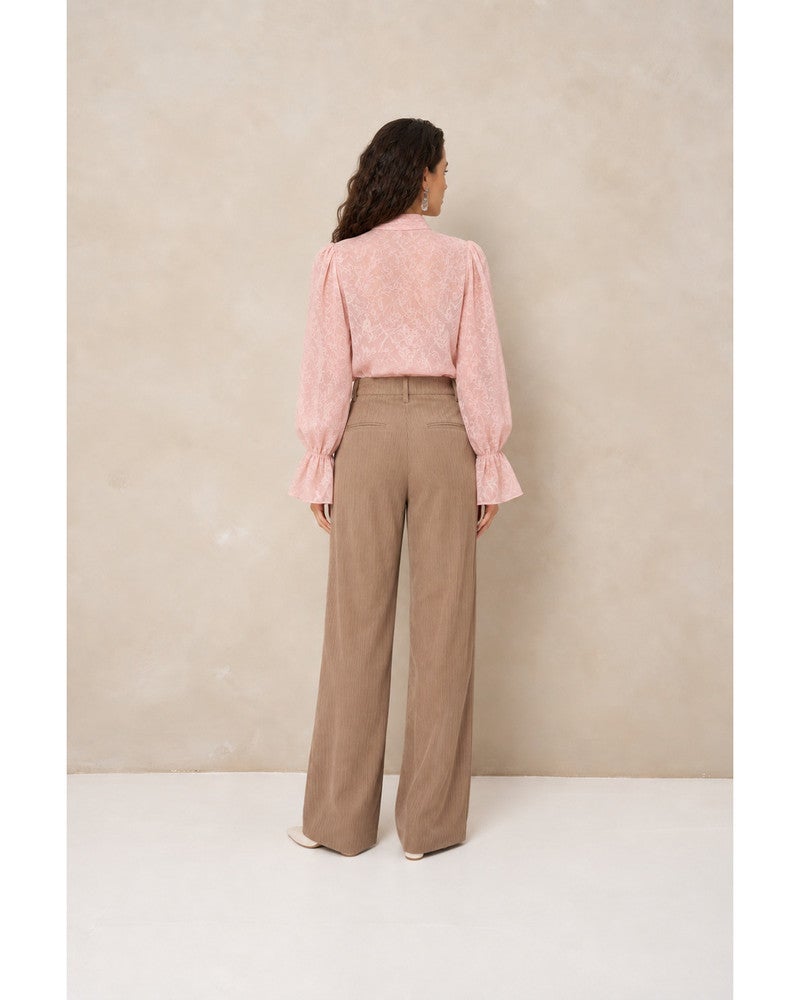 Blouse Jett - Jacquard bow tie Roze Blouse Jett - Jacquard bow tie Roze