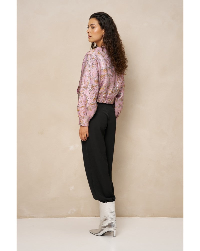 Jacket Jules - Jacquard Bomber Roze Jacket Jules - Jacquard Bomber Roze