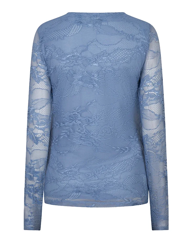 Top l/slve lace Blauw Top l/slve lace Blauw
