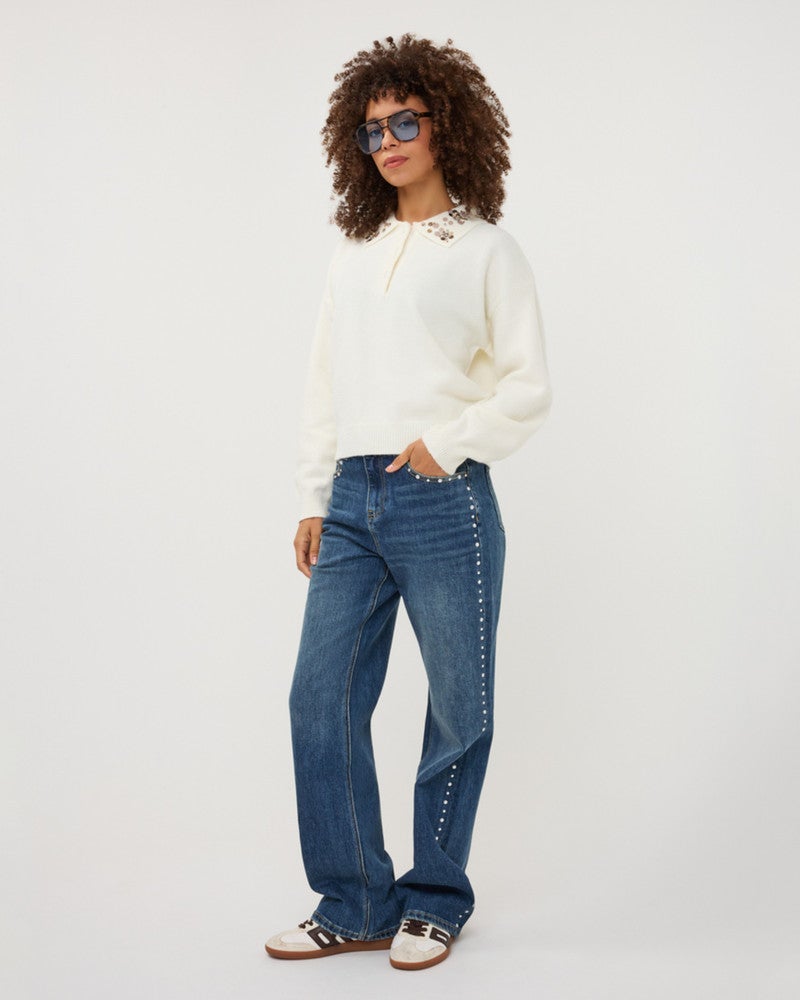 Sweater beaded collar Off White Sweater beaded collar Off White