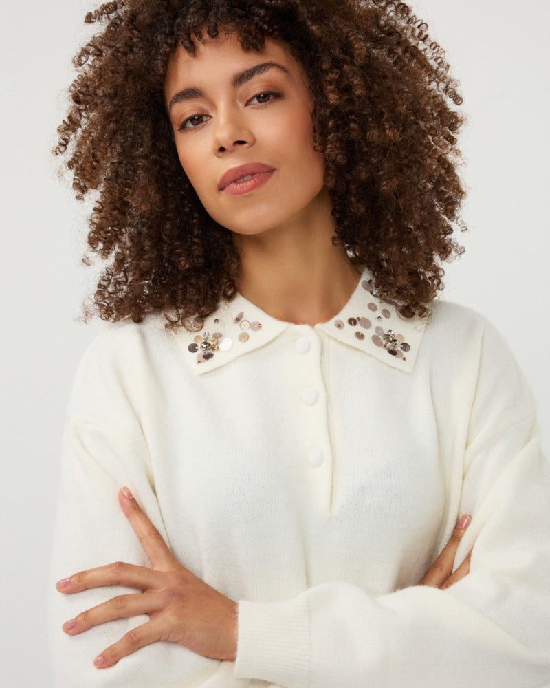 Sweater beaded collar Off White Sweater beaded collar Off White
