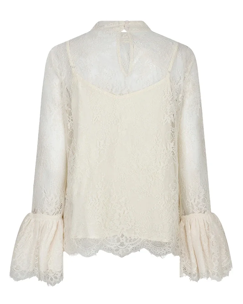 Blouse trumpet sleeve lace Off White Blouse trumpet sleeve lace Off White