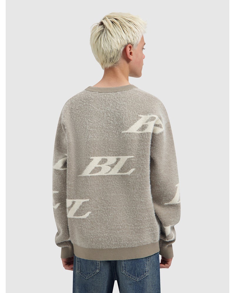 Junior Multi Monogram Crewneck Knit Bruin 1 Junior Multi Monogram Crewneck Knit Bruin 1
