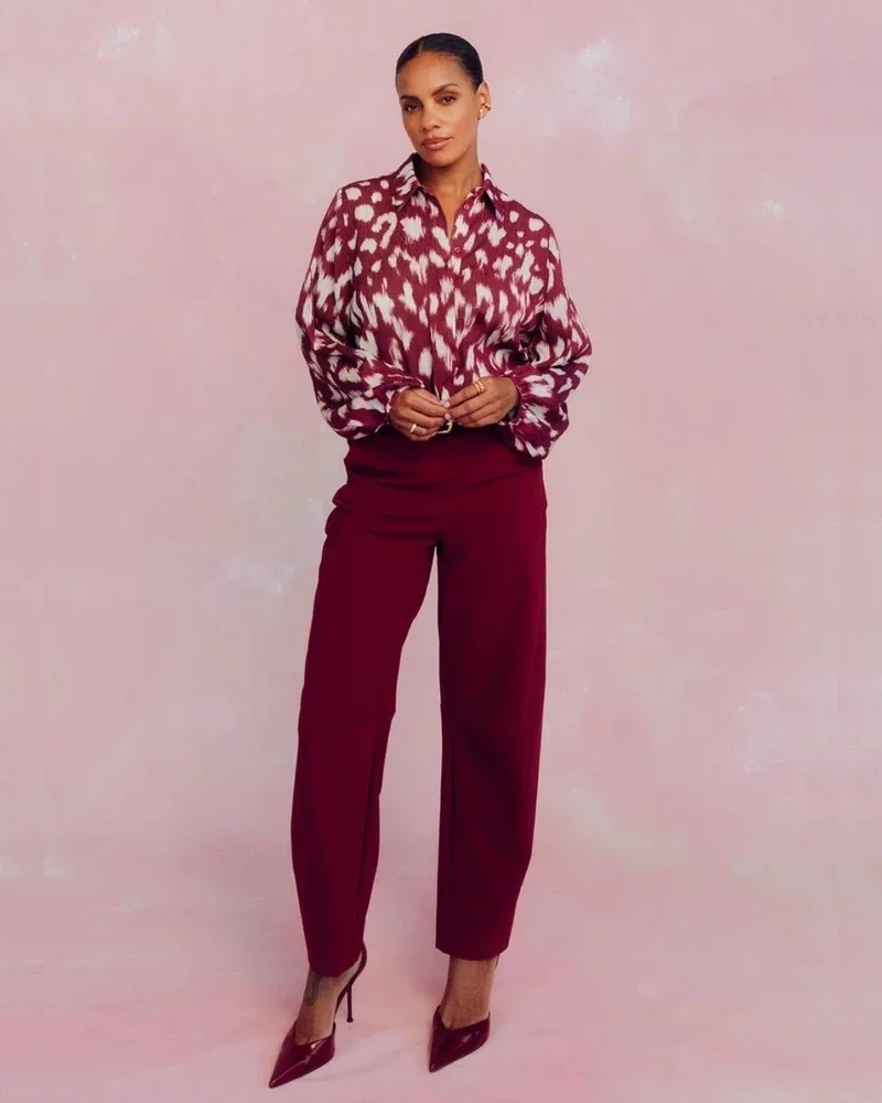 Marlis bonded barrel trousers Rood Marlis bonded barrel trousers Rood