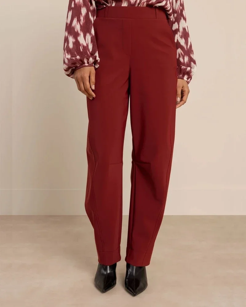 Marlis bonded barrel trousers Rood Marlis bonded barrel trousers Rood
