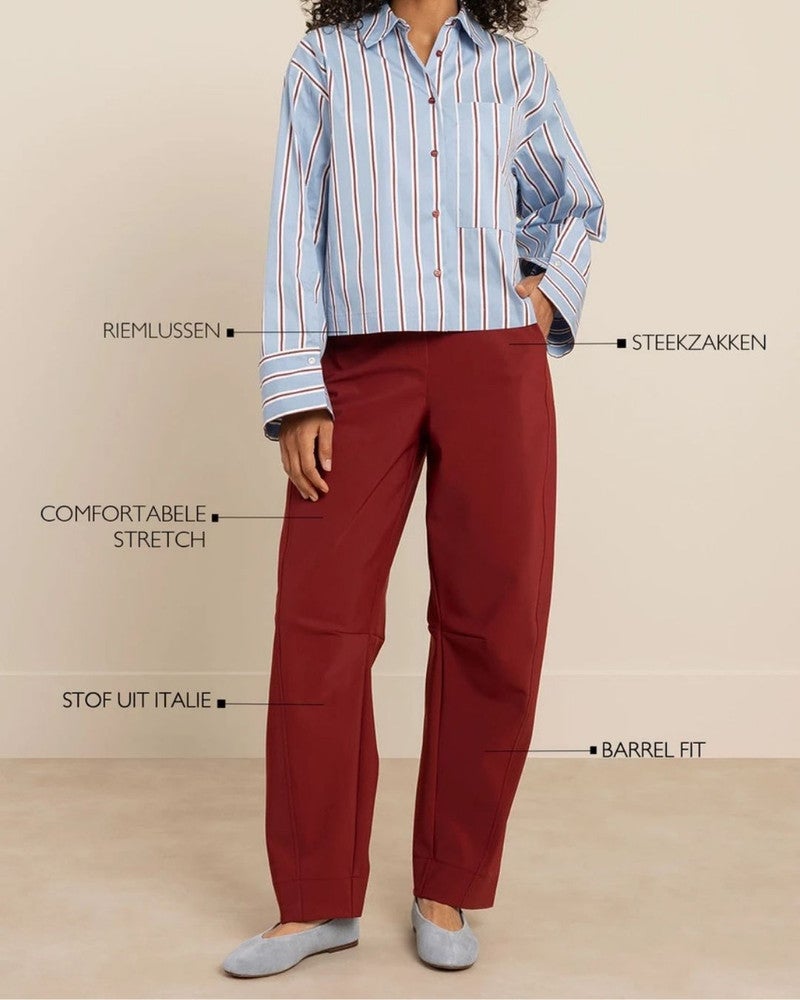 Marlis bonded barrel trousers Rood Marlis bonded barrel trousers Rood