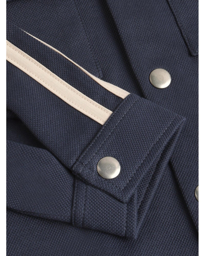 Shirt Jacket Backprint Sporty Donker Blauw Shirt Jacket Backprint Sporty Donker Blauw