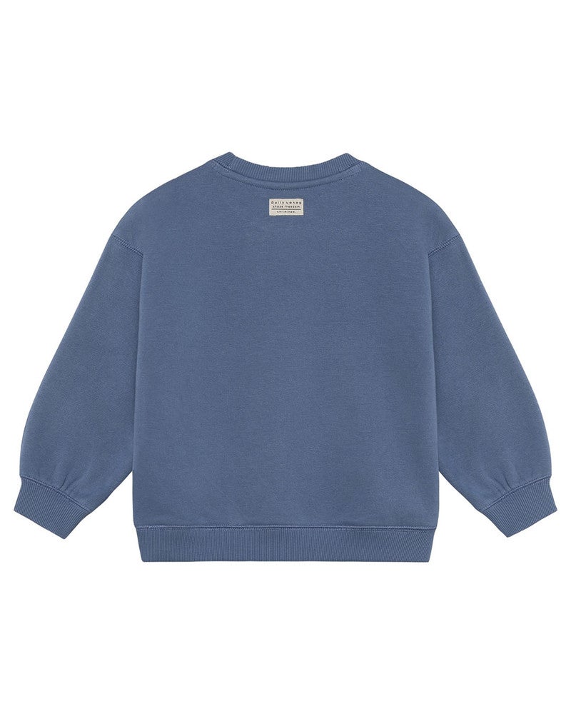 Oversized Sweater Artwork Snack Squad Blauw Oversized Sweater Artwork Snack Squad Blauw